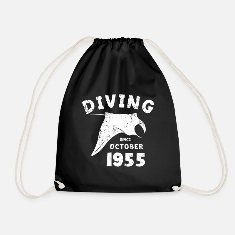 Taucher Geburtstag - Diving since October 1955 - Turnbeutel - Schwarz