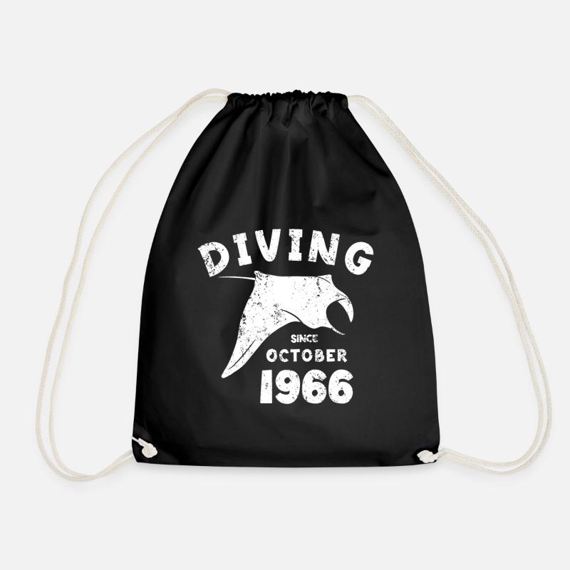 Taucher Geburtstag - Diving since October 1966 - Turnbeutel - Schwarz