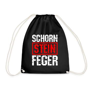 Schorn Stein Feger Schornstein Glücksbringer Kamin - Turnbeutel - Schwarz - Vorne