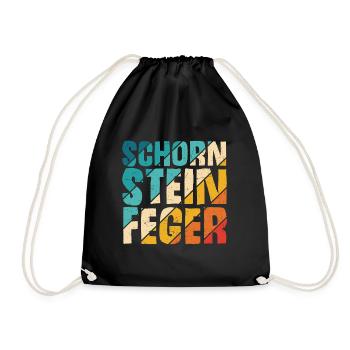 Schorn Stein Feger Schornstein Glücksbringer Kamin - Turnbeutel - Schwarz - Vorne