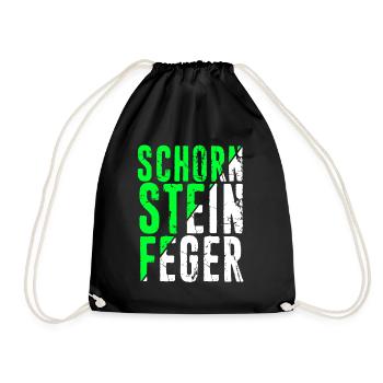 Schorn Stein Feger Schornstein Glücksbringer Kamin - Turnbeutel - Schwarz - Vorne