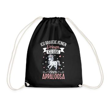 Ich brauche keinen Prinzen - Appaloosa - Turnbeutel - Schwarz - Vorne