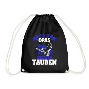COOLE OPAS ZÜCHTEN TAUBEN - Züchter Vogelfreund Gr - Turnbeutel - Schwarz - Vorne
