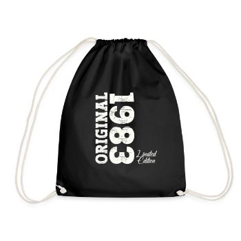 Born 1983 40th birthday Gift man/ woman - Drawstring Bag - black - Front