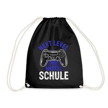 NEXT LEVEL MITTELSCHULE - neue Schule Geschenk Gam - Turnbeutel - Schwarz - Vorne