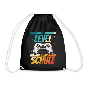 NEXT LEVEL MITTELSCHULE - Grundschule Geschafft Ge - Turnbeutel - Schwarz - Vorne