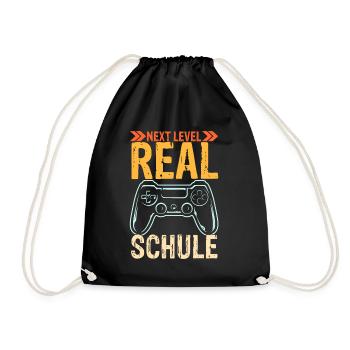 neue Schule Zocker Contoller Abenteuer Vintage Rea - Turnbeutel - Schwarz - Vorne