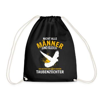 Taubenzucht Brieftaubensport Herren Hobbyzüchter V - Turnbeutel - Schwarz - Vorne