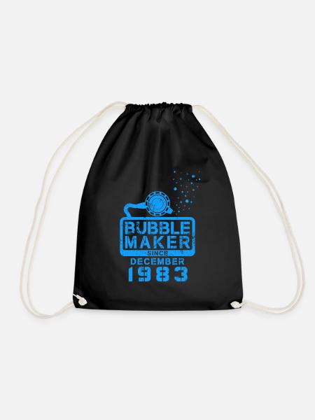 Taucher Geburtstag Bubblemaker seit Dezember 1983 - Turnbeutel - Schwarz