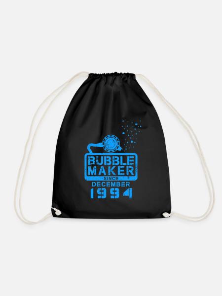 Taucher Geburtstag Bubblemaker seit Dezember 1994 - Turnbeutel - Schwarz