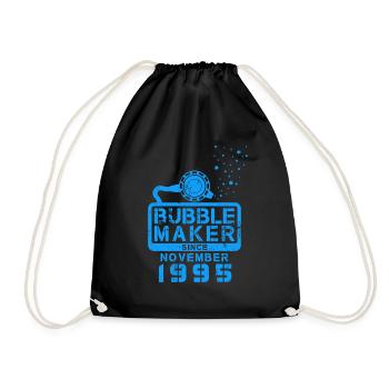 Taucher Geburtstag Bubblemaker seit November 1995 - Turnbeutel - Schwarz - Vorne