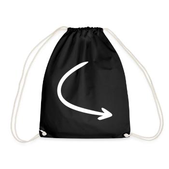 Flèche dessin esquisse blanc - Sac de sport léger - noir - Devant