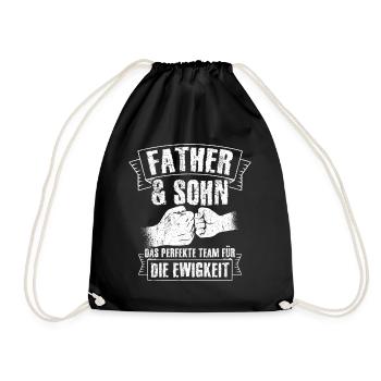 Papa & Sohn Das Perfekte Team Für Die Ewigkeit Spr - Turnbeutel - Schwarz - Vorne