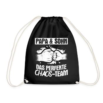 Papa & Sohn Das Perfekte Chaos Team - Vatertag Bes - Turnbeutel - Schwarz - Vorne