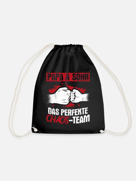 Papa & Sohn Das Perfekte Chaos Team - Vatertag Bes - Turnbeutel - Schwarz
