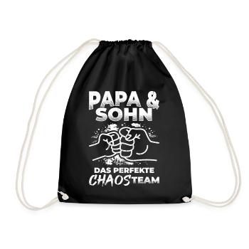 Papa & Sohn Das Perfekte Chaos Team - Vatertag Bes - Turnbeutel - Schwarz - Vorne