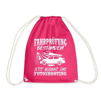 Fahrprüfung Bestanden Führerschein Autofans Fahran - Turnbeutel - Fuchsia - Vorne
