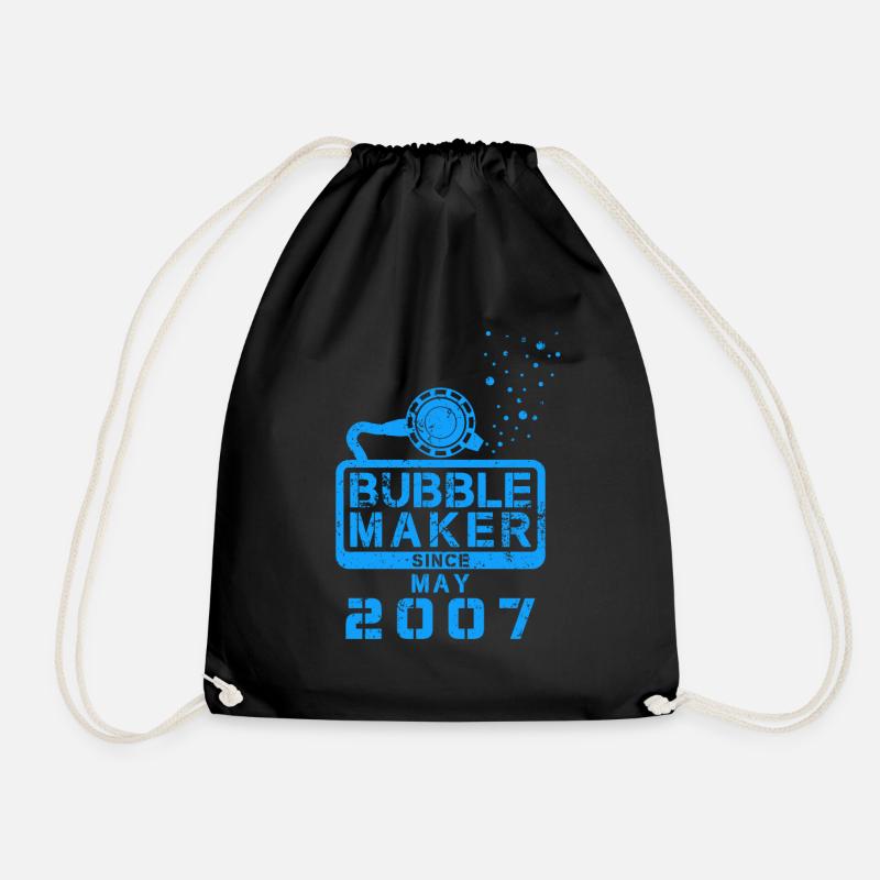 Taucher Geburtstag Bubblemaker seit Mai 2007 - Turnbeutel - Schwarz