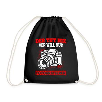 Kamera Fotokamera Kamera Spruch Geschenk Fotografi - Turnbeutel - Schwarz - Vorne