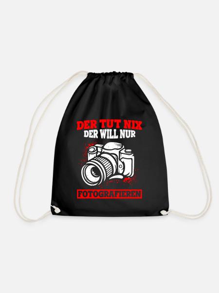 Der Tut Nix Der Will Nur Fotografieren - Fotograf - Turnbeutel - Schwarz