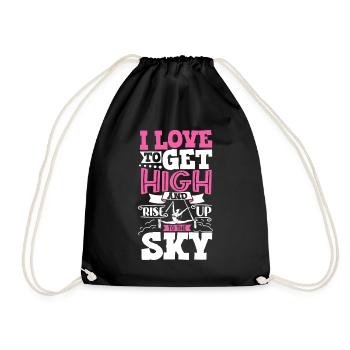 Rise up to the sky - Aerial Yoga - Drawstring Bag - black - Front