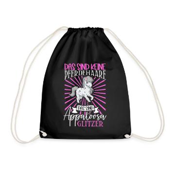 Appaloosa Glitzer - Das sind keine Pferdehaare - Turnbeutel - Schwarz - Vorne