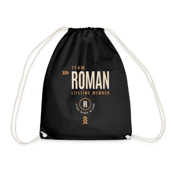 Roman Personalized Name - Funny Roman - Drawstring Bag - black - Front