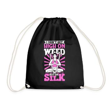 I don't get high on weed - Aerial Silk - Drawstring Bag - black - Front
