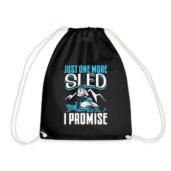 Just one more sled I promise - snowmobiles - Drawstring Bag - black - Front