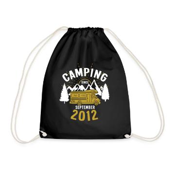 Anniversaire: Camping depuis septembre 2012 Camping-car - Sac de sport léger - noir - Devant