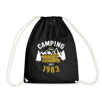 Anniversaire: Camping depuis juillet 1983 Camping-car - Sac de sport léger - noir - Devant