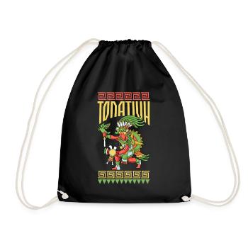Aztec God of the Sun - Tonatiuh - Drawstring Bag - black - Front