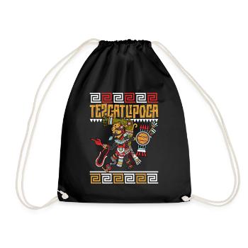 Aztec god of the night - Tezcatlipoca - Drawstring Bag - black - Front