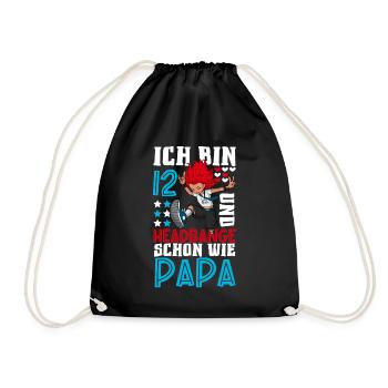 Ich bin 12 - Mädchen Rocker - Turnbeutel - Schwarz - Vorne