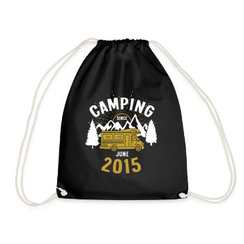 Anniversaire: Camping depuis juin 2015 Camping-car - Sac de sport léger - noir - Devant