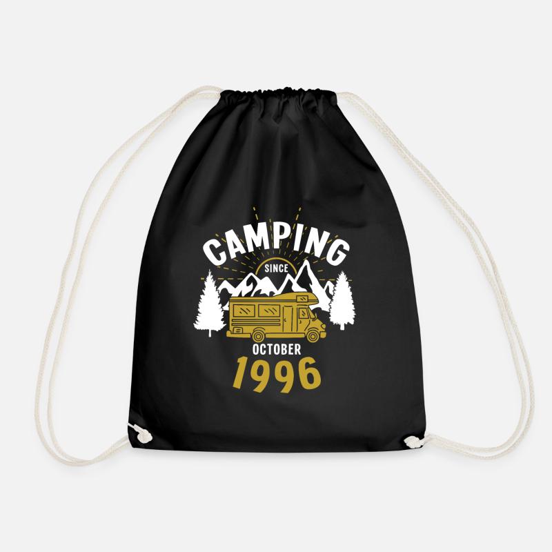 Geburtstag: Camping seit Oktober 1996 Wohnmobil - Turnbeutel - Schwarz