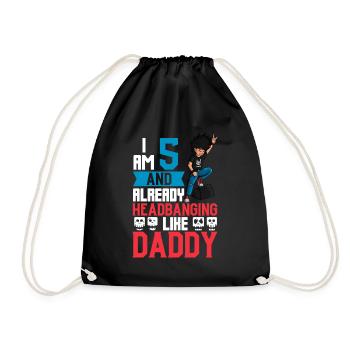 I'm 5 - Young Rocker - Drawstring Bag - black - Front