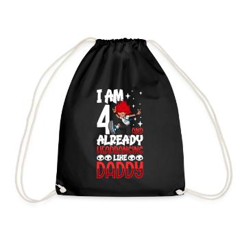 I'm 4 - Girl Rocker - Drawstring Bag - black - Front