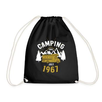 Anniversaire: Camping depuis juillet 1967 Camping-car - Sac de sport léger - noir - Devant
