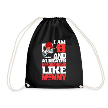 I'm 8 - Girl Rocker - Drawstring Bag - black - Front