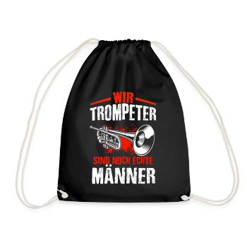 Trompete Liebhaber Orchester Keine Ruhe Geschenk M - Turnbeutel - Schwarz - Vorne