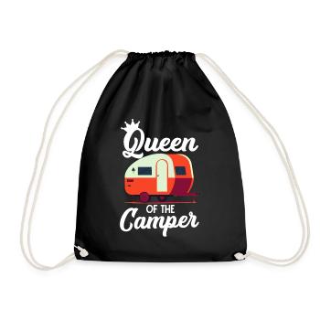 Queen of the camper - Drawstring Bag - black - Front