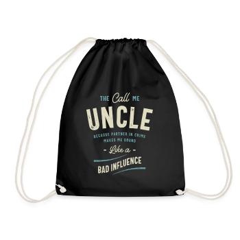 The Call Me Uncle Because Partner in Crime - Drawstring Bag - black - Front