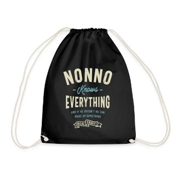 Nonno Knows Everything Grandpa - Drawstring Bag - black - Front