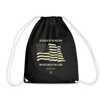 B Is The Nation Whose God Is Lord Christian - Drawstring Bag - black - Front
