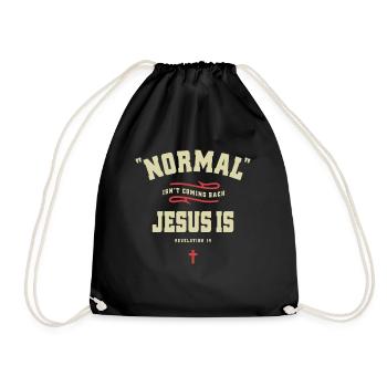 Christian Normal Isn't Coming Back Jesus Is - Drawstring Bag - black - Front