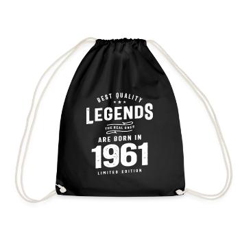 1961 Birthday 62 Years Old - Drawstring Bag - black - Front