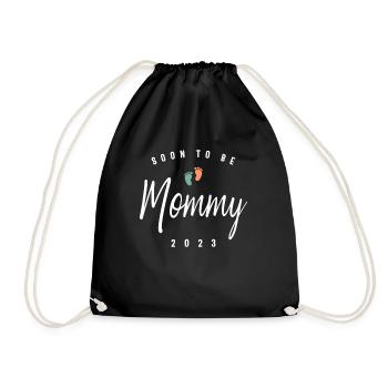 Womens Mom Soon To Be Mommy 2023 Mother Pregnant - Drawstring Bag - black - Front