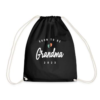 Soon To Be Grandma 2023 Grandmother Pregnancy - Drawstring Bag - black - Front