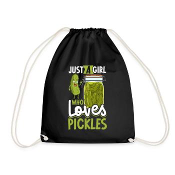 Just a girl who loves pickles - Gurken - Turnbeutel - Schwarz - Vorne